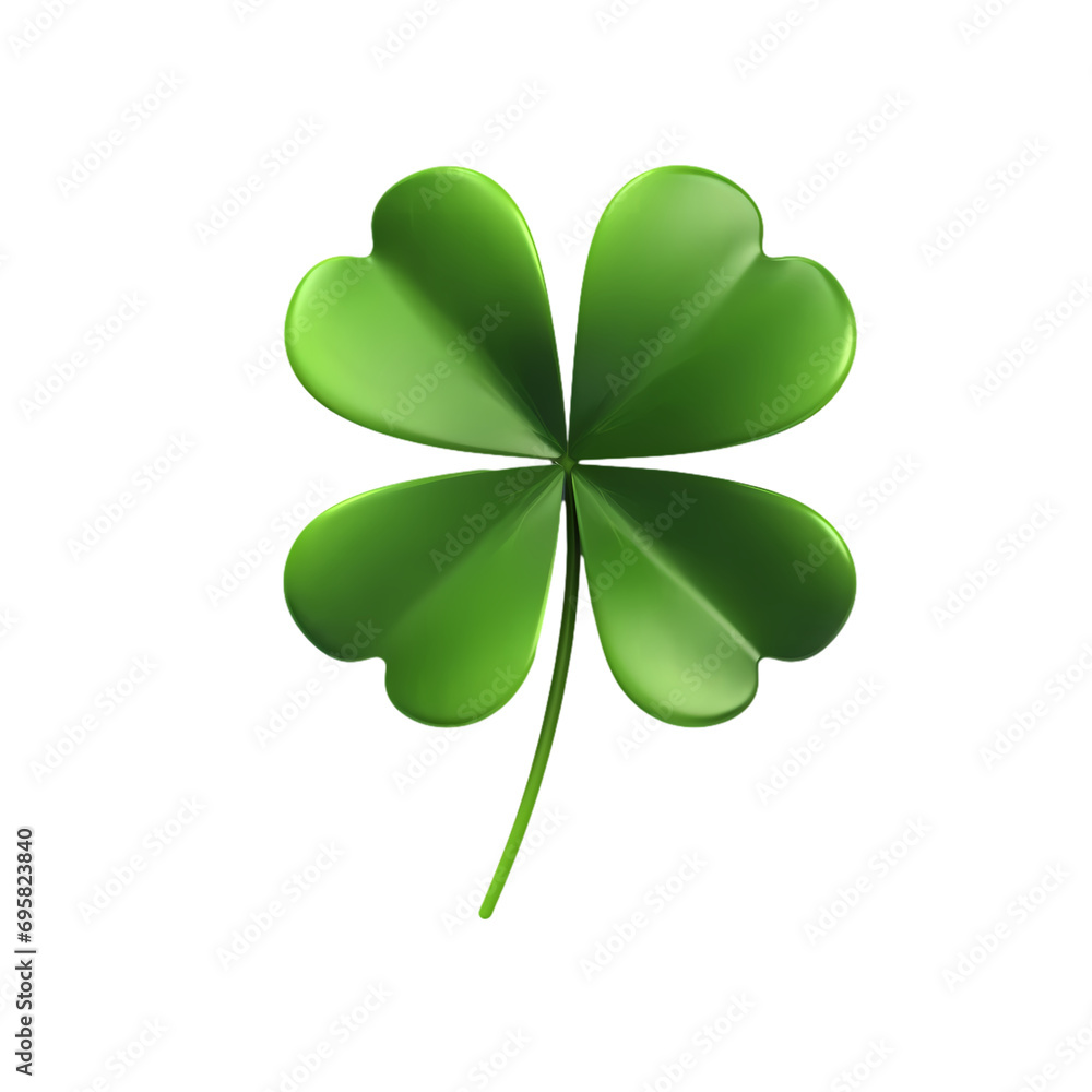 Green four leaf clover, clover isolated on transparent background Green four leaf clover, clover isolated on transparent background