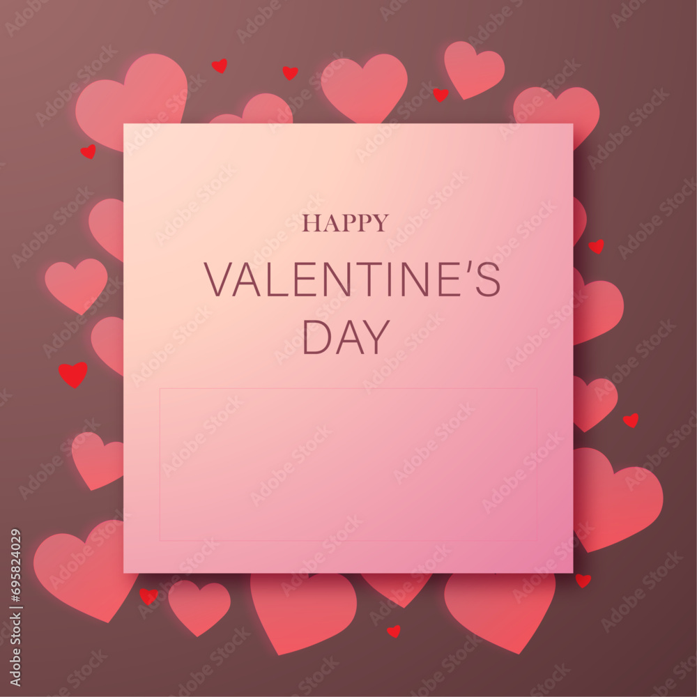 valentines day card with hearts. the concept of a greeting or presentation for Valentine's day.