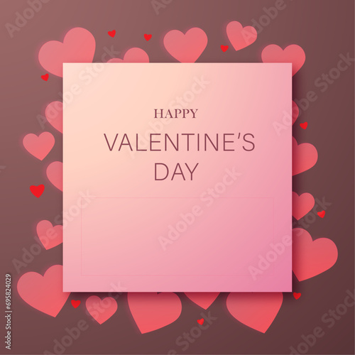 valentines day card with hearts. the concept of a greeting or presentation for Valentine's day.