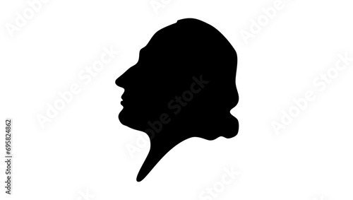 Johann Gottfried Herder, black isolated silhouette