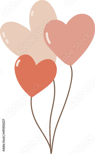 Air balloons heart shaped, valentines day concept