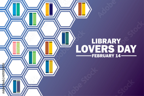 Library Lovers Day. Vector illustration. February 14. Suitable for greeting card, poster and banner.