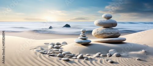 Peaceful Zen Garden  Rocks and Sand