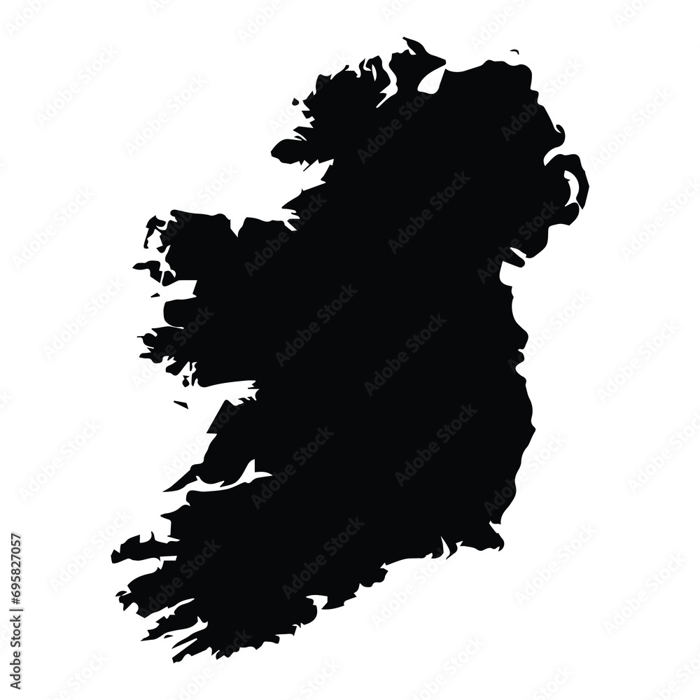 Vector map-Ireland country on white background
