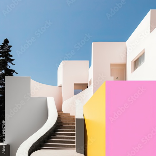 Abstract Geometry: Pastel Architectural Play