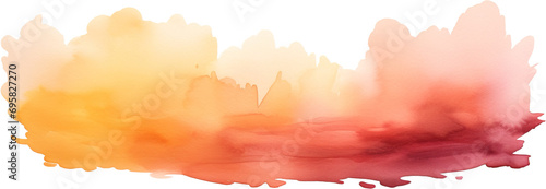 brush strokes, sunset colors, smoothly blending warm shades. isolated on white background