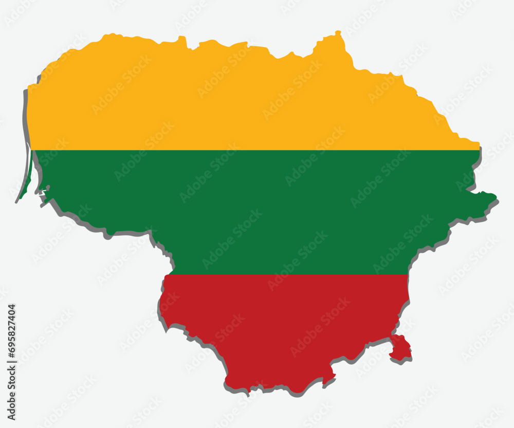 close up on Lithuania map on white background close up on Lithuania map on white background