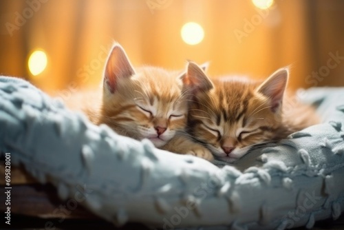 Cute red kittens sleeping