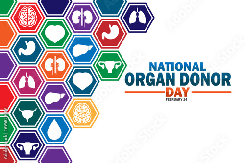 National Organ Donor Day Vector illustration. February 14. Suitable for greeting card, poster and banner.