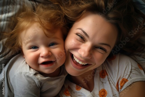 happy mother with baby. Smile of mother and child.  © zozo
