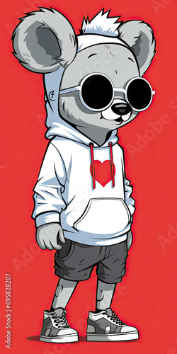 Anthropomorphic Koala - Cartoon Illustration,Anthropomorphic Creature photo