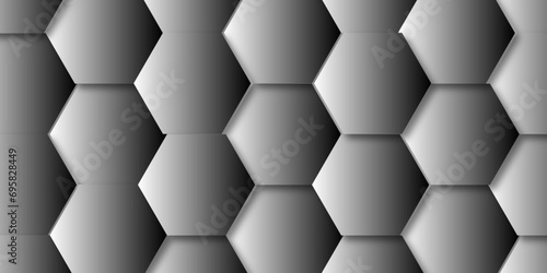 Abstract white and gray grid 3d hexagonal background with hexagons. Abstract hexagon gradient polygonal pattern background vector. seamless bright white abstract honeycomb background.  