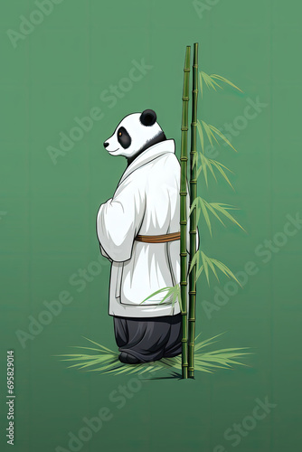 Anthropomorphic Panda Cartoon Illustration,Anthropomorphic Creature