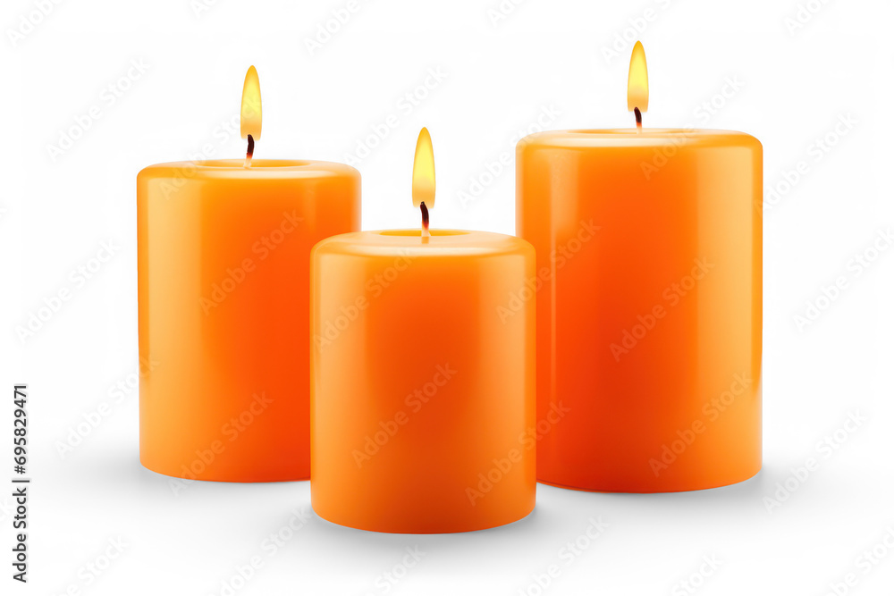 orange candles with shadow isolated on transparent background cutout png file orange candles with shadow isolated on transparent background cutout png file