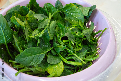 cleaned spinach for cooking