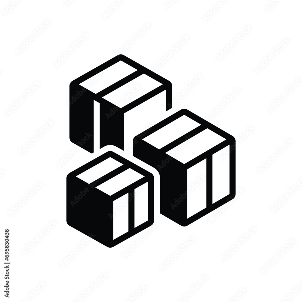 Black solid icon for packaging Black solid icon for packaging