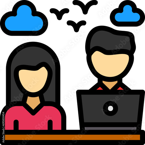 Remote coworker Icon