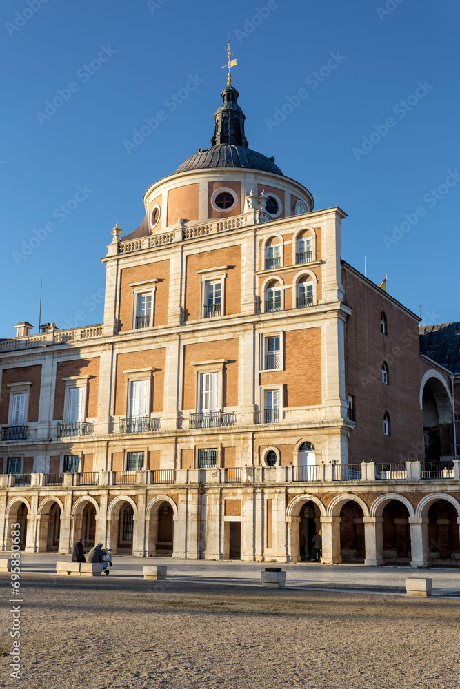 Royal Palace of Aranjuez in a sunny afternoon. Madrid. Spain. Europe.
