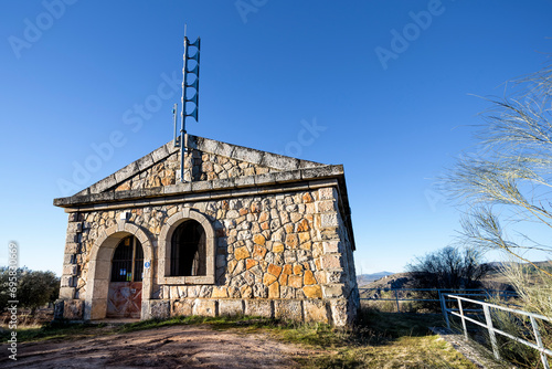 Jarama Channel. Housse of siphon of El Ponton. Entrance beacon. Guadalajara. Spain. Europe. photo