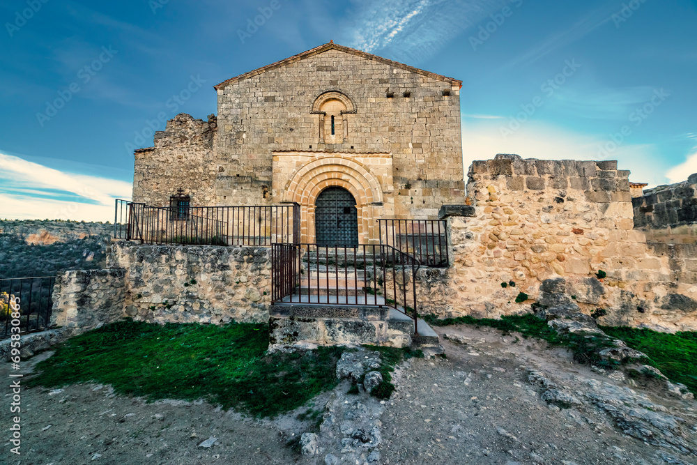 St. Frutos hermitage ruins at Duraton river gorge. Segovia. Spain. Europe.