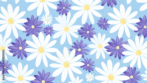 a purple and white daisy pattern