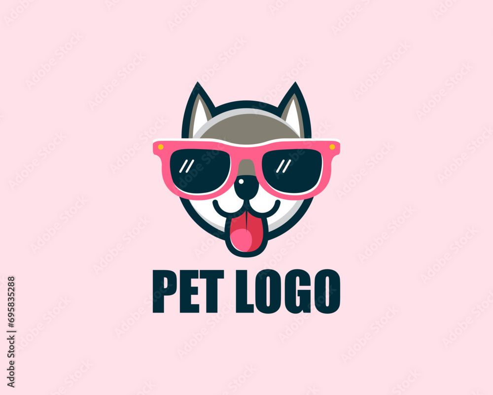 Fototapeta premium cute, playful pet logo. Simple yet elegant, this design captures the essence of joy and companionship, making it perfect for pet-related businesses seeking a delightful identity.