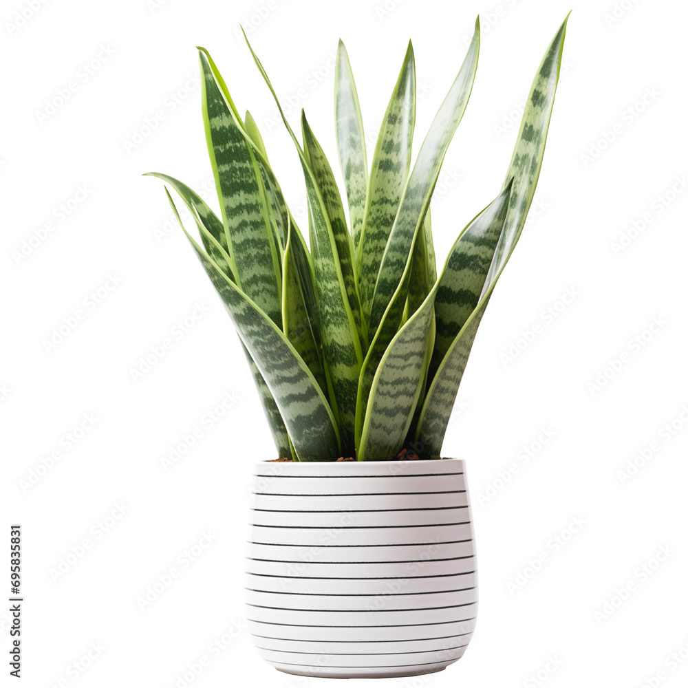 Snake Plant in a pot on a transparent background. For houseplant concept Snake Plant in a pot on a transparent background. For houseplant concept
