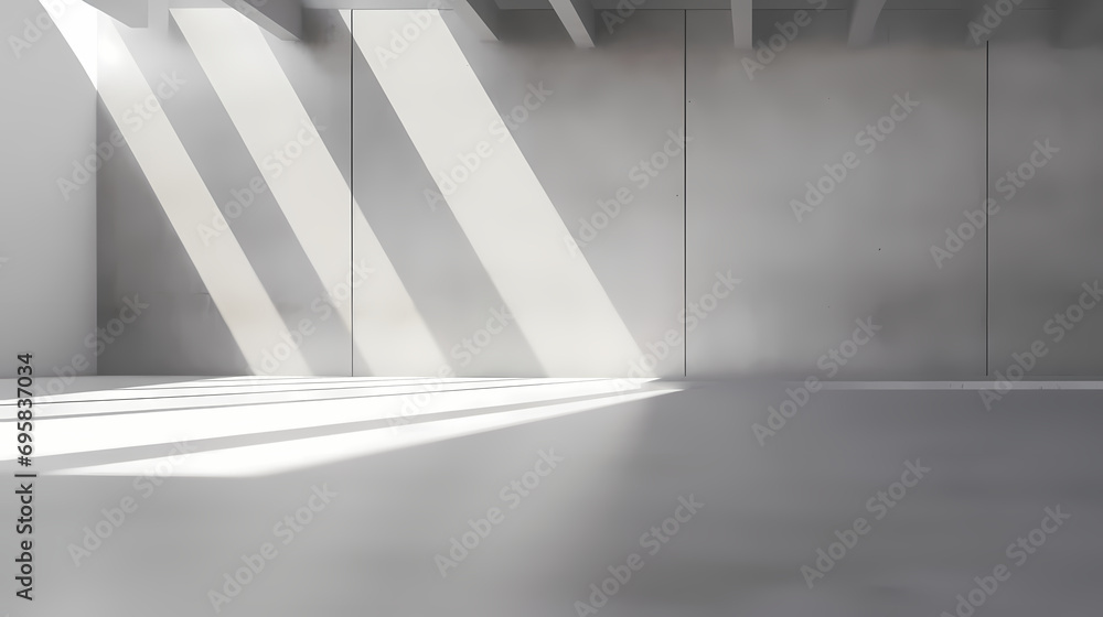 Fototapeta premium 3d render of abstract futuristic architecture with empty concrete floor