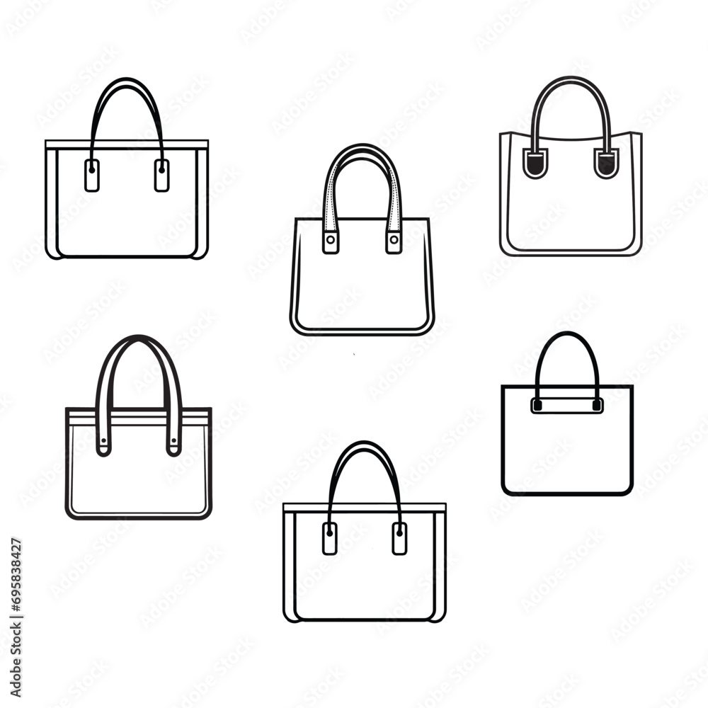 set of locks handbag illustration design set of locks handbag illustration design