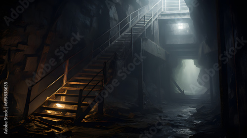 Inside of the mine shaft