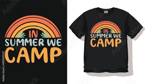 summer Camping Hiking t shirt design concept