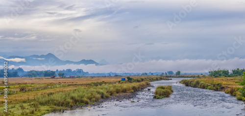 Misty River Morning in Putao  Myanmar