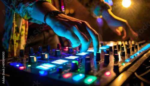Nightclub DJ at a Techno Dance Party © SashaMagic