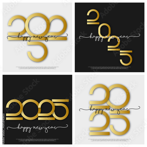 Happy new year - best wishes 2025 with colorful truncated number. Perfect vector for poster, banner, greeting and new year 2025 celebration.