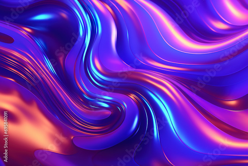 Liquid metal surface with ripples. Generative AI