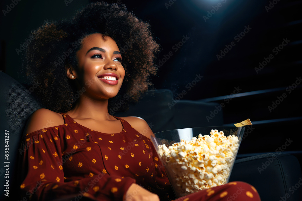 Naklejka premium Woman relaxing at home. A girl in a cozy house drinks a hot drink.