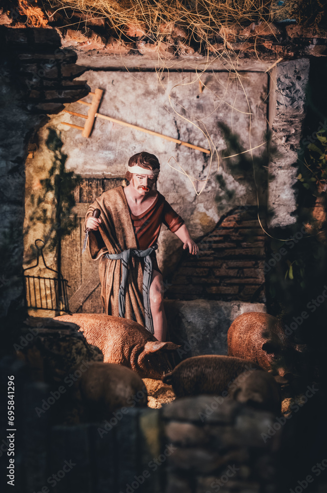 Obraz premium scenes from a nativity scene. Jesus birth. Christmas decoration