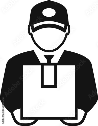 Delivery man pictogram, courier vector icon