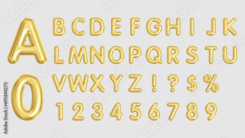 Butter Yellow Balloon Letters And Numbers