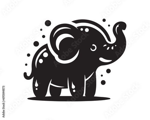 Photography Elephant logo design. Silhouette vector illustration