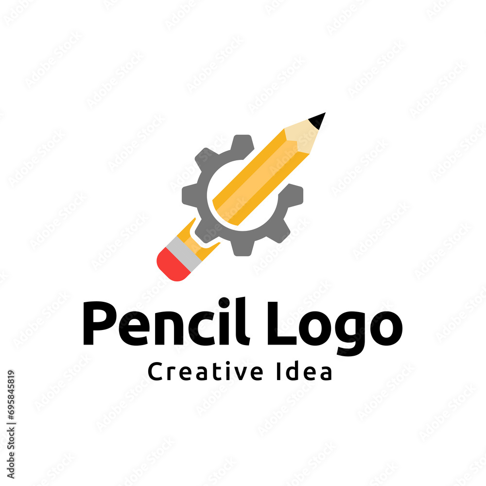 Creative pencil logo design vector template Creative pencil logo design vector template