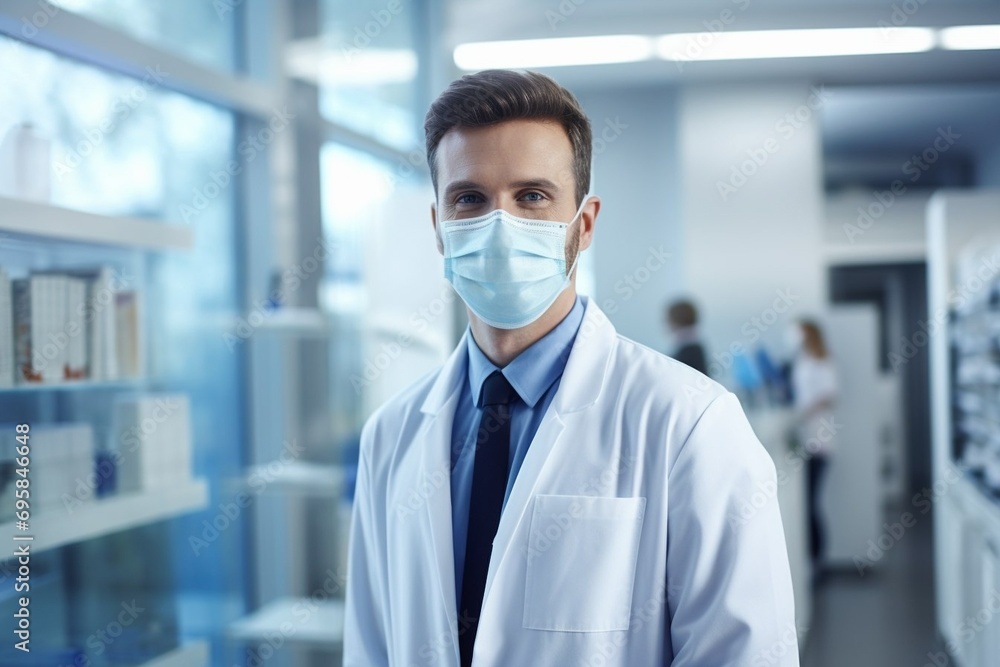 Doctor at hospital wearing medical mask to protect against coronavirus 2019 disease or COVID-19 global outbreak Doctor at hospital wearing medical mask to protect against coronavirus 2019 disease or COVID-19 global outbreak