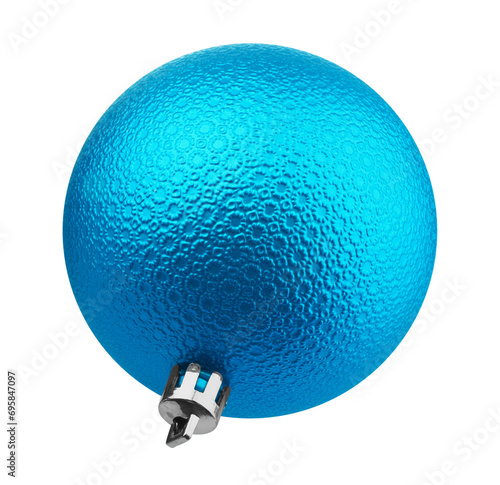 Beautiful light blue Christmas ball isolated on white