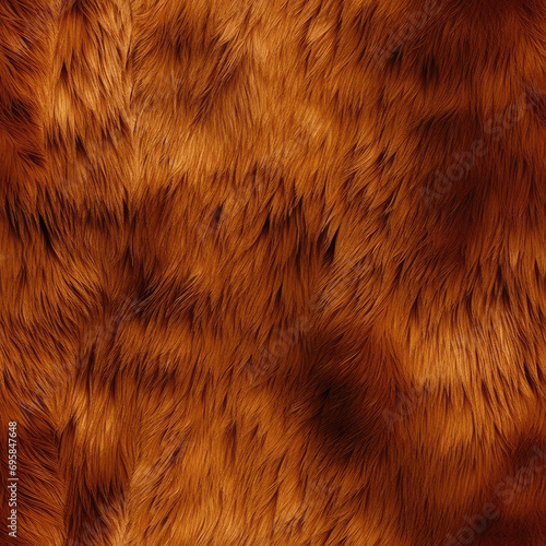 Seamless pattern. Brown fur texture. Natural fur. AI generation.