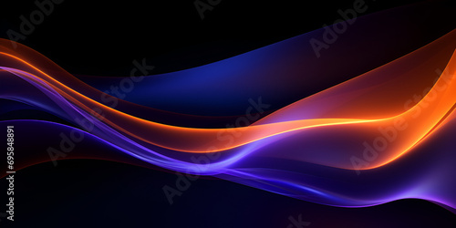 Abstract neon background with unfocussed glowing curvy lines and bokeh lights blurry wallpaper Blurry glowing wave and neon lines abstract 3d wallpaper on dark background Ai Generative 