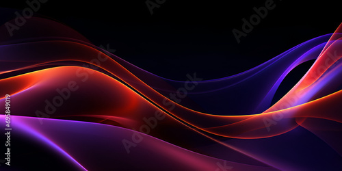 Abstract 3d wave background for business technology wallpaper Glowing abstract background of futuristic space wave Abstract background with blue and orange wavy lines on black background Ai Generative