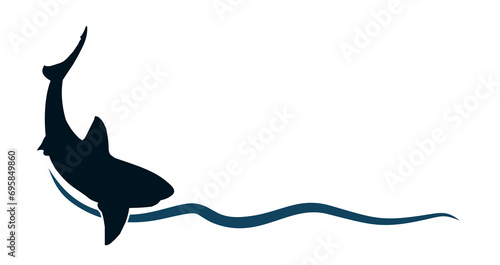 The fish symbol with blue wave.