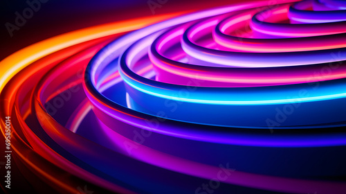Vibrant Neon Spirals with a Futuristic Glow