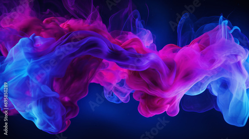 Paint in water. Colorful art background. Fluorescent