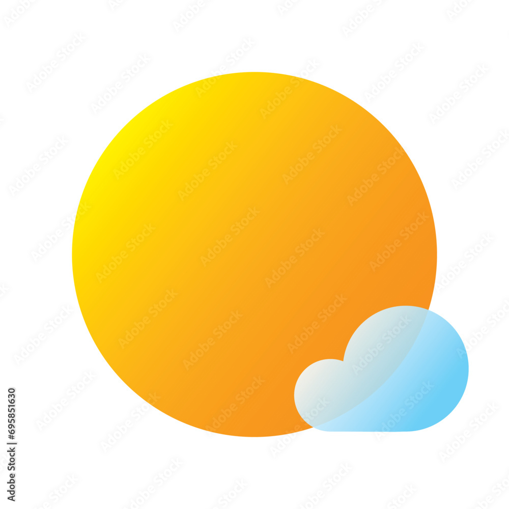 sun cloud vector weather icon with gradation. eps 10 . vector.